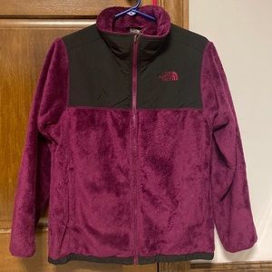 Burgundy North Face zip up